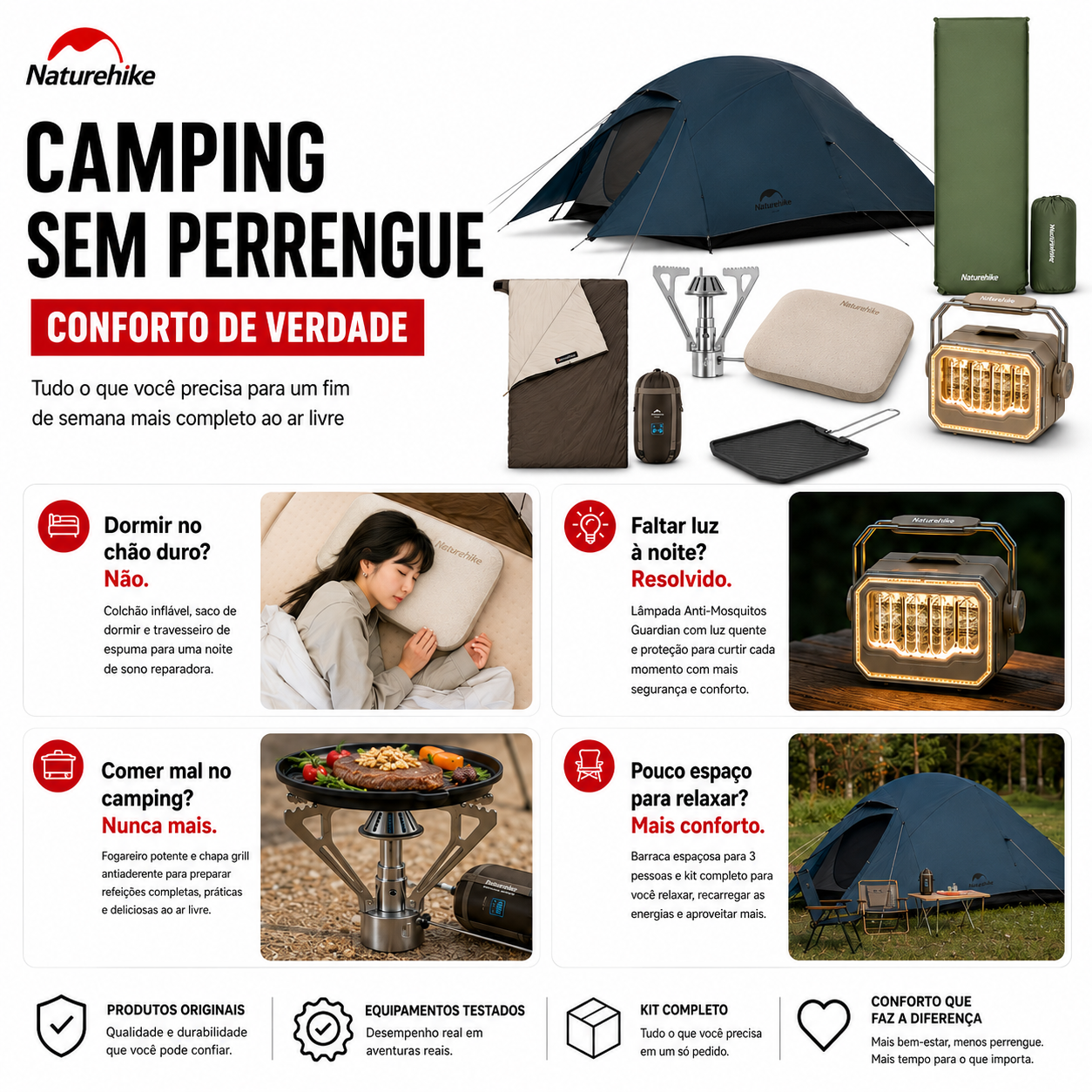 Kit Camping Confortável Naturehike