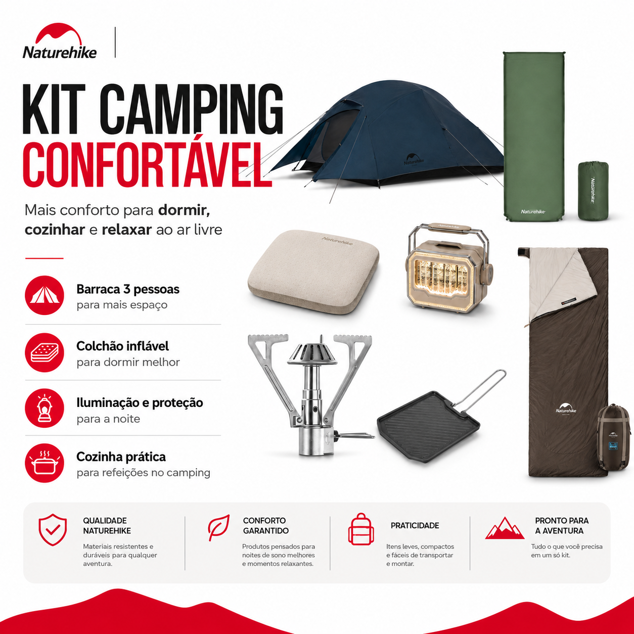 Kit Camping Confortável Naturehike