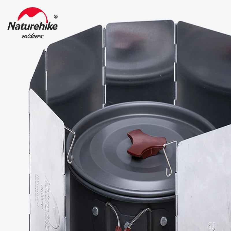 Naturehike Ultralight Outdoor 8 Plates Foldable Wind Shield Camping Stoves Windshield Foldable Gas Cookers Wind Deflectors Stove