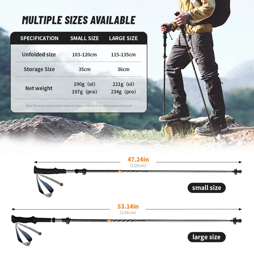 Naturehike Climbing Sticks Ultralight Outdoor Folding Trekking Poles Hiking Pole Collapsible Quick Lock Stick Carbon Fiber Poles