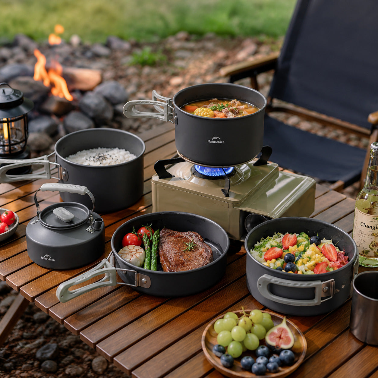 Kit Panelas para Camping em Alumínio ultraleve Naturehike