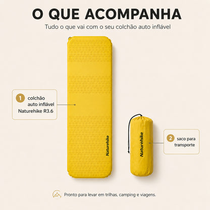 Colchão AutoInflável Naturehike R3.6 Ultralight para Camping