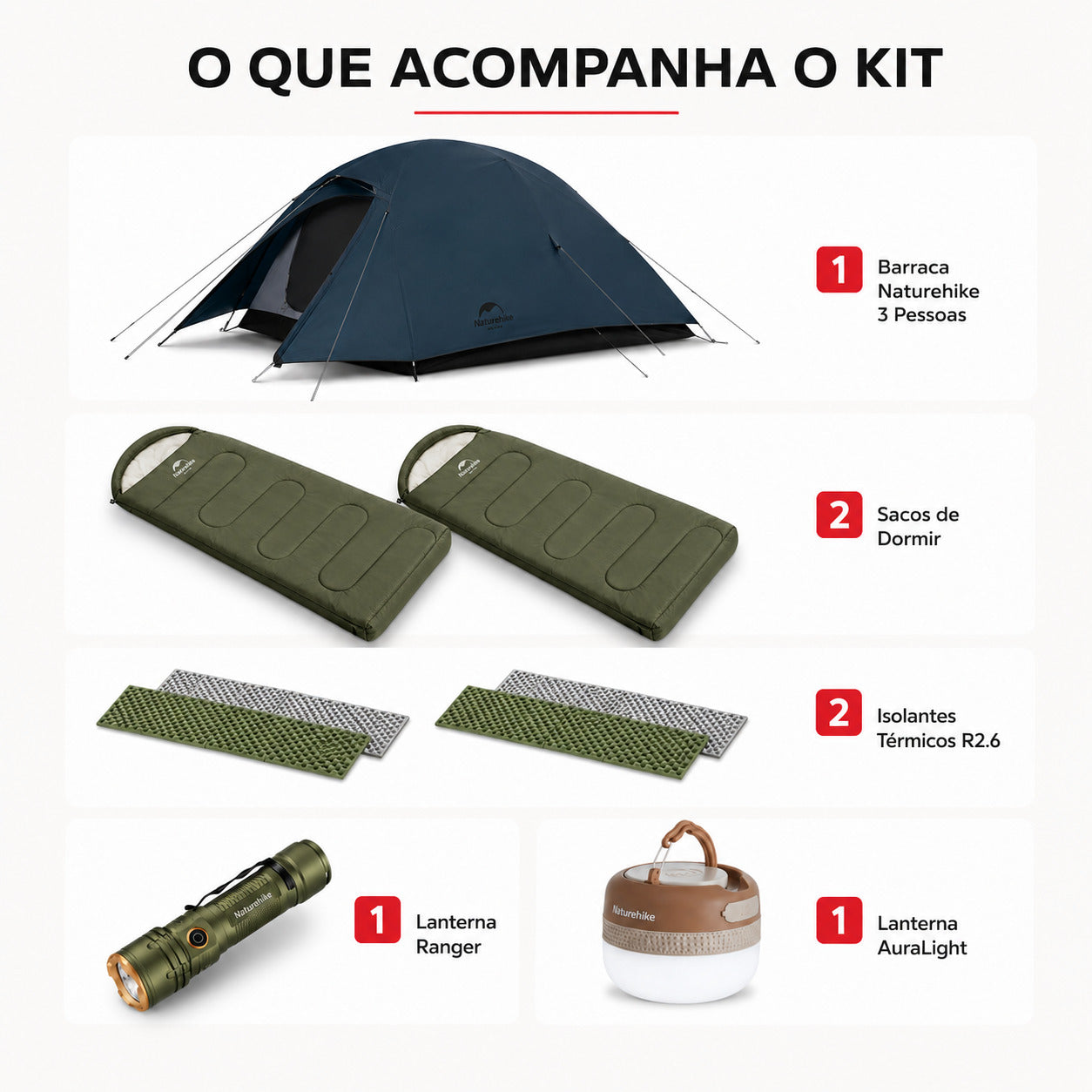 Kit Casal Naturehike Camping Confort