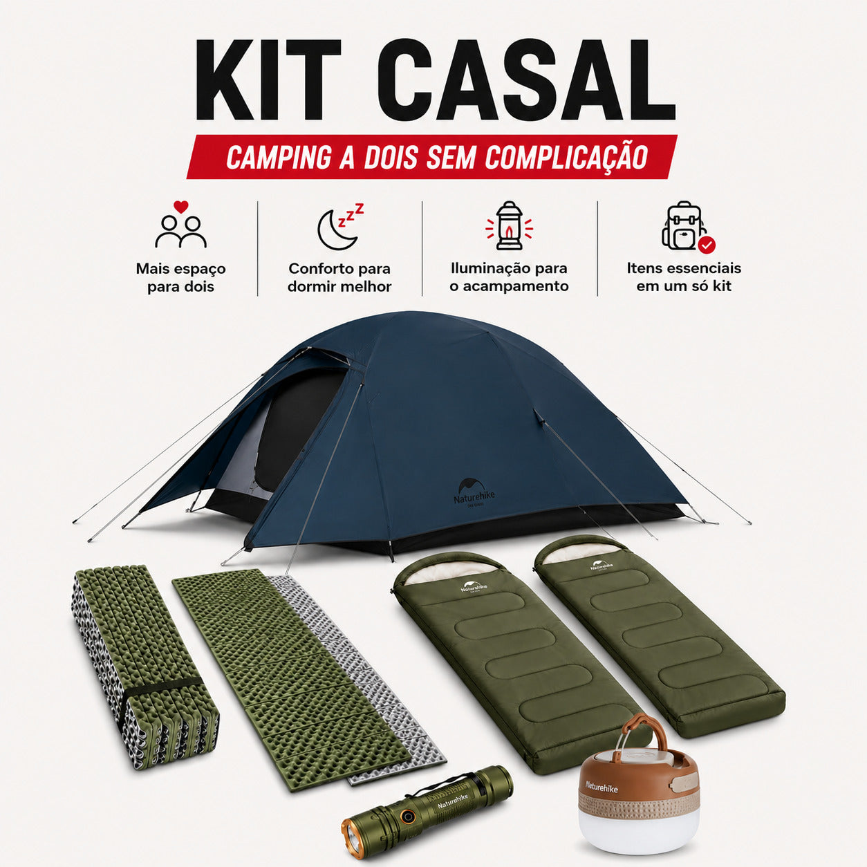 Kit Casal Naturehike Camping Confort