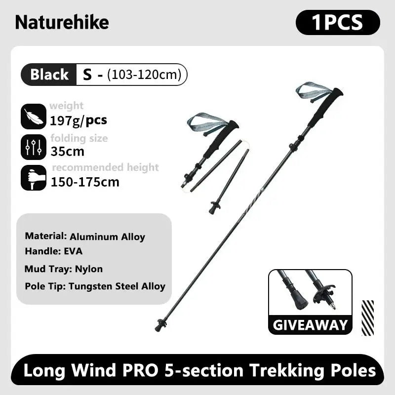 Naturehike Climbing Sticks Ultralight Outdoor Folding Trekking Poles Hiking Pole Collapsible Quick Lock Stick Carbon Fiber Poles