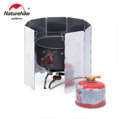 Naturehike Ultralight Outdoor 8 Plates Foldable Wind Shield Camping Stoves Windshield Foldable Gas Cookers Wind Deflectors Stove