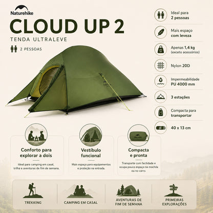 Barraca Naturehike 2 Pessoas Ultraleve Verde Militar