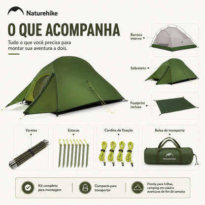 Barraca Naturehike 2 Pessoas Ultraleve Verde Militar