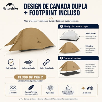 Barraca Naturehike 2 Pessoas para Camping Areia