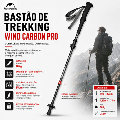 Bastão de Trekking NatureHike Wind Carbon
