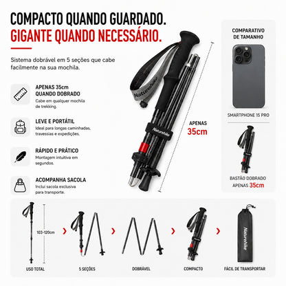 Bastão de Trekking NatureHike Wind Carbon