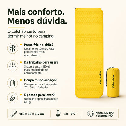 Colchão AutoInflável Naturehike R3.6 Ultralight para Camping
