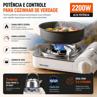 Fogareiro CampCook NatureHike 2200W Portátil para Camping