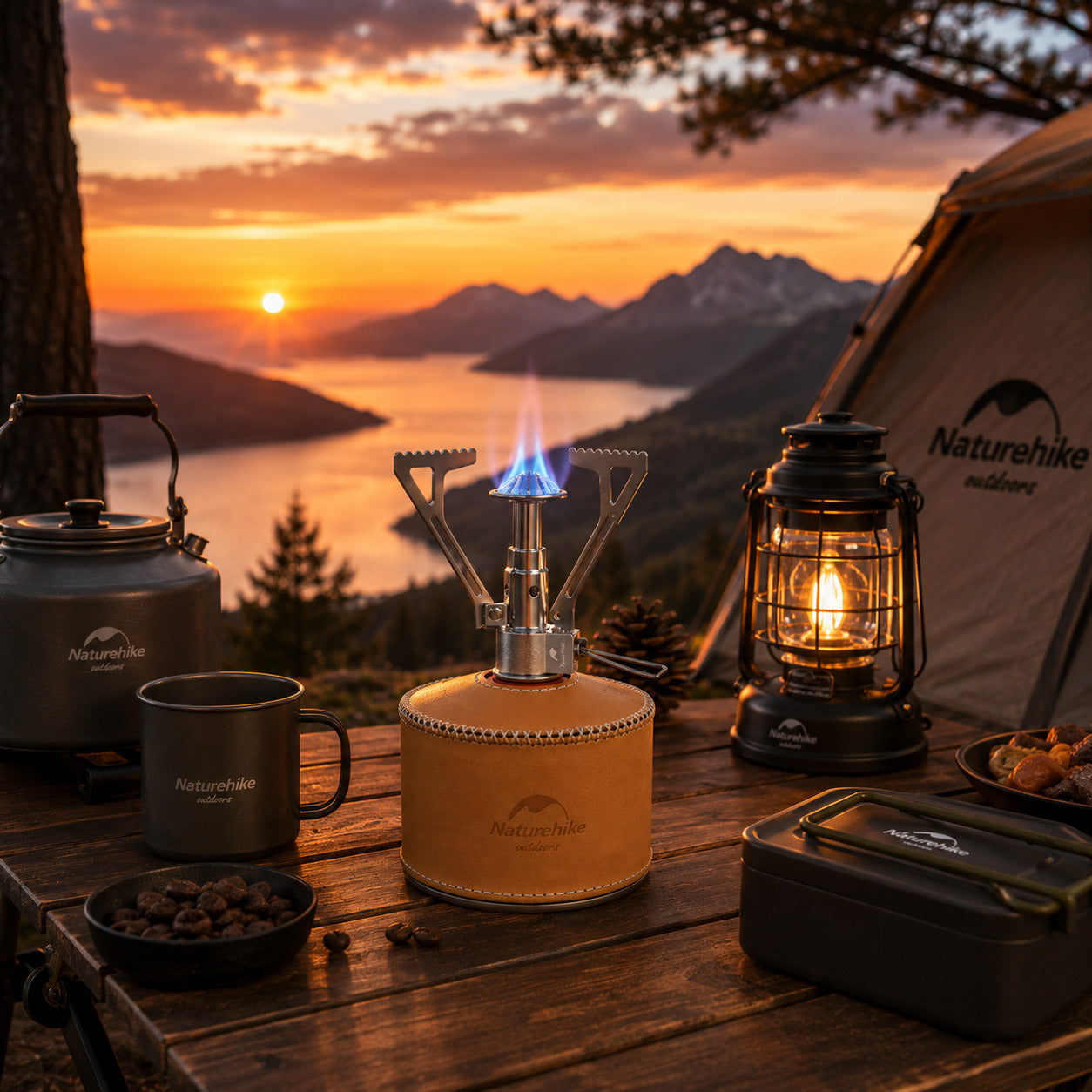Fogareiro Portátil NatureHike 2200W Ultralight para Camping