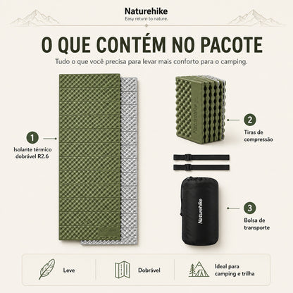 Isolante Térmico Naturehike R2.6 Dobrável Verde Militar