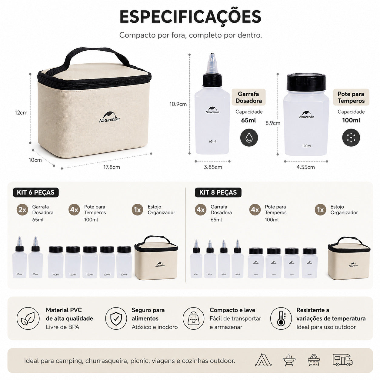 Kit Porta Temperos NatureHike Camp Chef