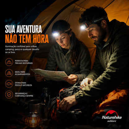 Lanterna de Cabeça NatureHike TrailBeam LED Recarregável USB para Camping