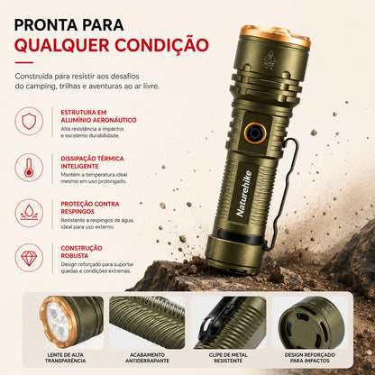 Lanterna NatureHike Ranger 2800LM USB-C IP44 para Camping