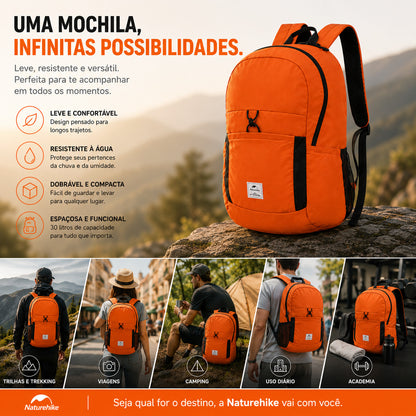 Mochila 30L Ultraleve Dobrável e Impermeável Naturehike