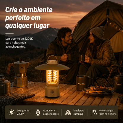 Lanterna Retrô Recarregável NatureHike CampGlow USB-C IPX4