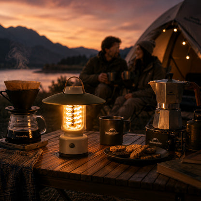 Lanterna Retrô Recarregável NatureHike CampGlow USB-C IPX4