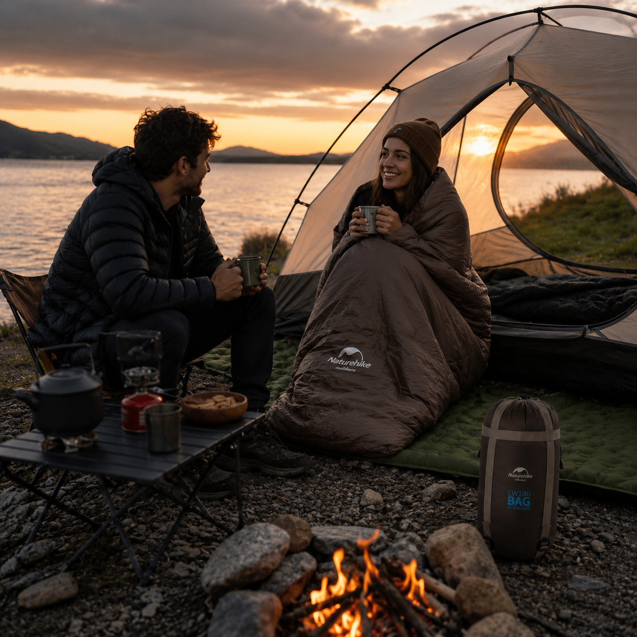 Saco de Dormir Naturehike LW180 Ultralight para Camping