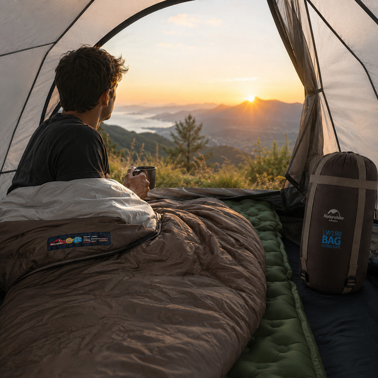Saco de Dormir Naturehike LW180 Ultralight para Camping