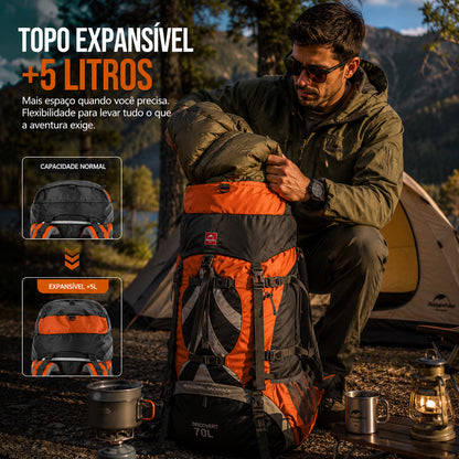 Mochila Cargueira Naturehike Expedition 70L+5L Impermeável