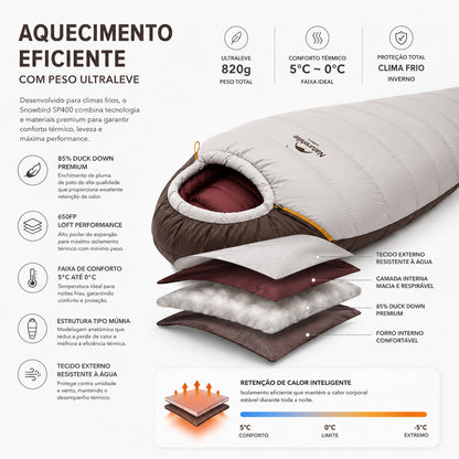 Saco de Dormir Naturehike Snowbird SP400 Ultraleve