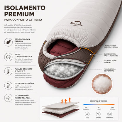 Saco de Dormir Naturehike Snowbird SP400 Ultraleve