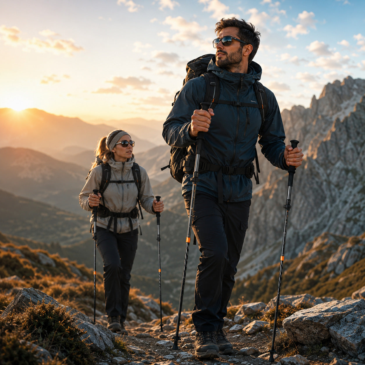 Bastão de Trekking NatureHike Wind Carbon (PAR)