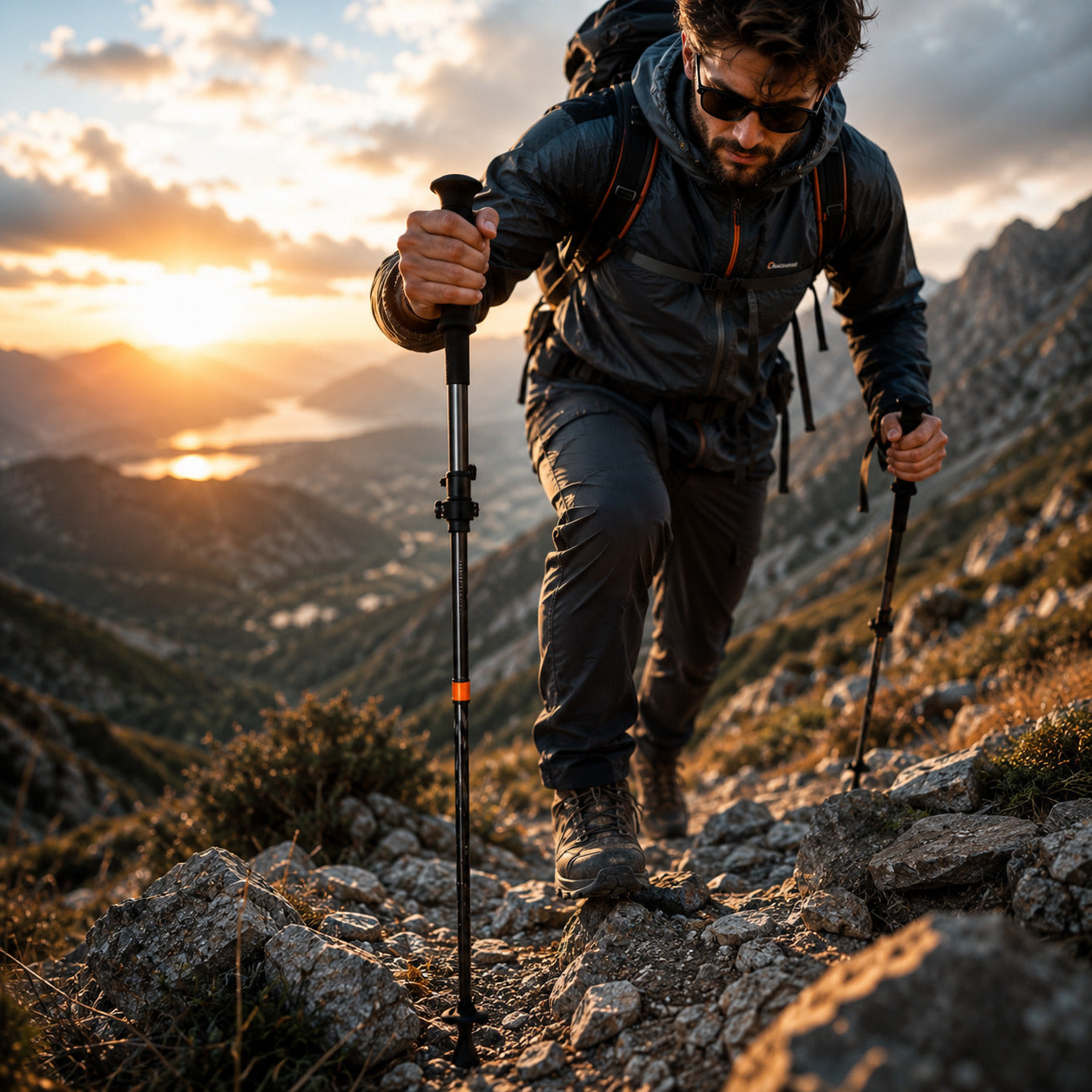 Bastão de Trekking NatureHike Wind Carbon (PAR)
